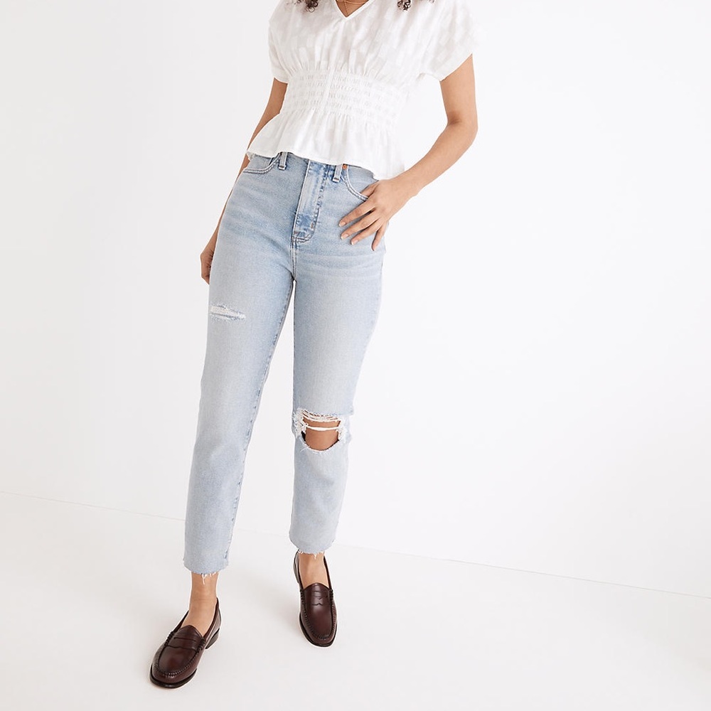 Madewell The Tall Momjean in Ellendale Wash: Raw-Hem Edition